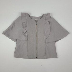 MAX Studio Baby Grey Ruffle Cape Jacket Size 2T